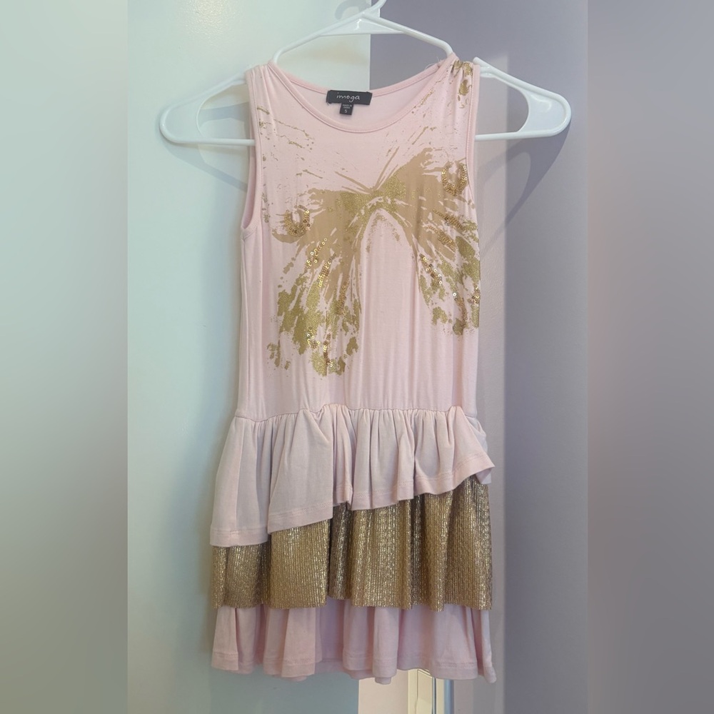 Imoga Pink and Gold Glitter Dress